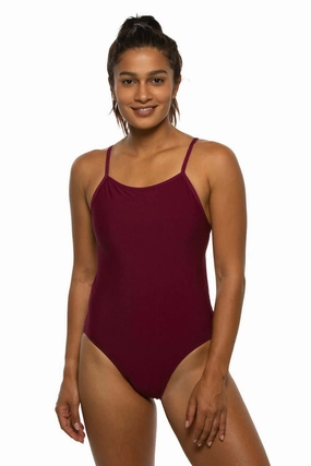 Devon One Piece Swimsuit - Cabernet