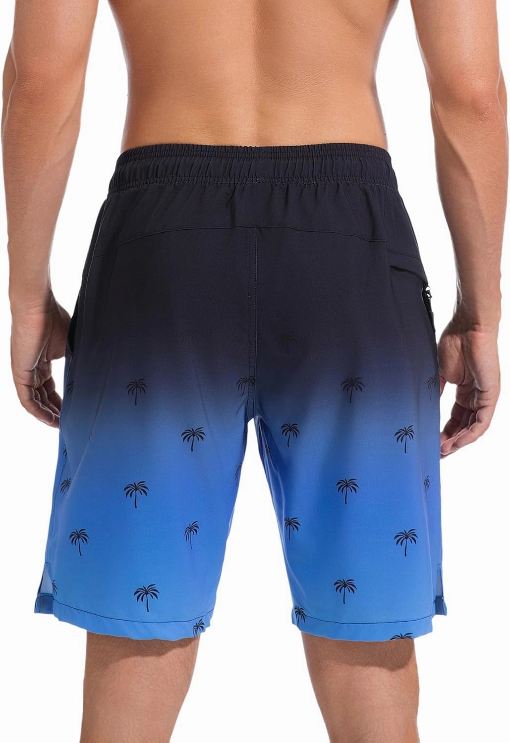 difficort Mens Swim Trunks Quick Dry Bathing Suit 9 inch Inseam Board Shorts with Compression Liner and Zipper Pocket