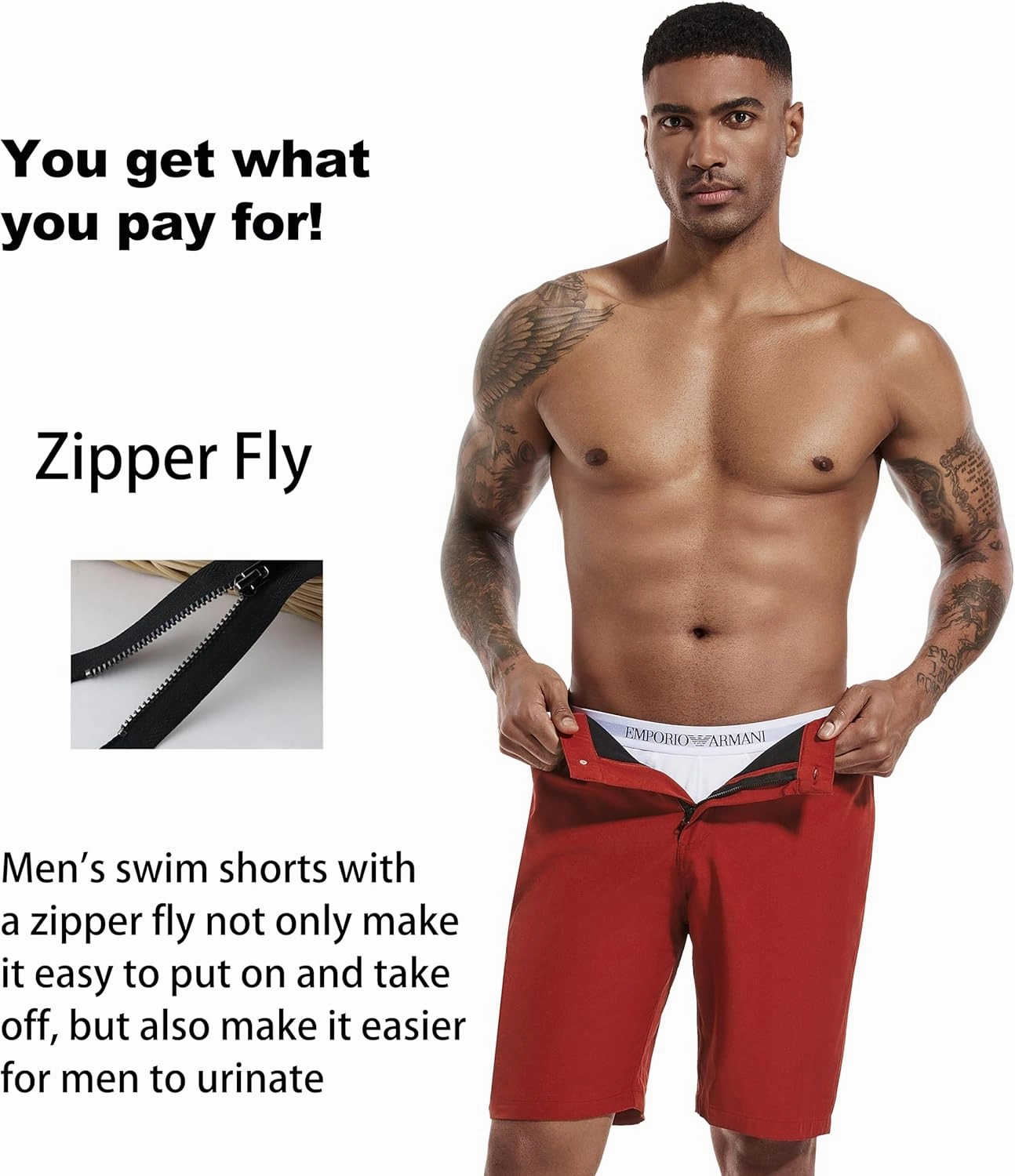 difficort Mens Swim Trunks with Compression Liner 9" Zipper Fly Bathing Suits Quick Dry Swimming Shorts with Zipper Pockets