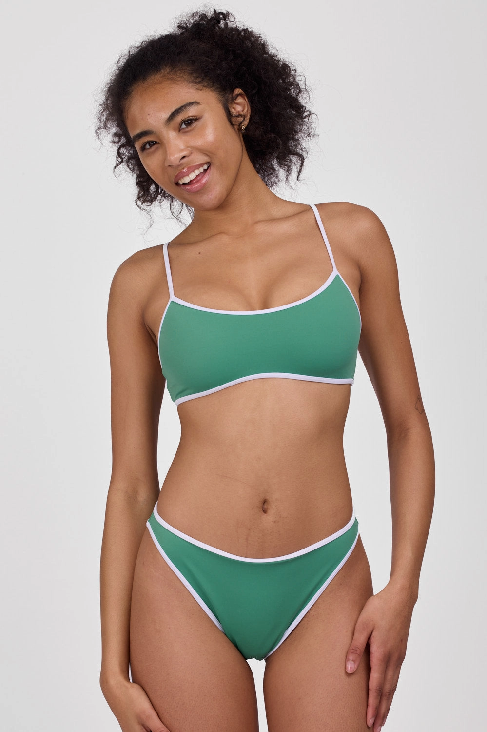 Dina Bikini Bottom - Kale & White