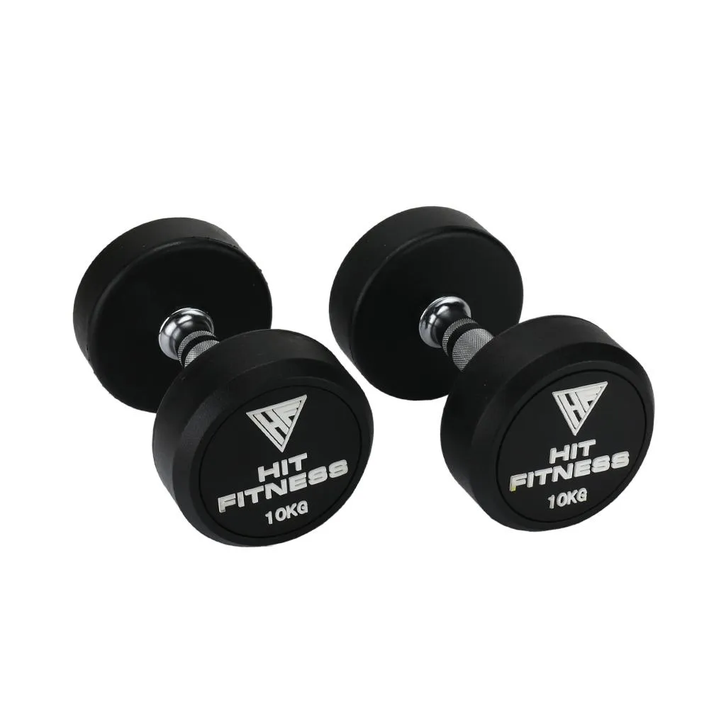 Discover the Difference Hit Fitness Round Rubber Dumbbells | 10kg Crowd Favorite, Kettlebells