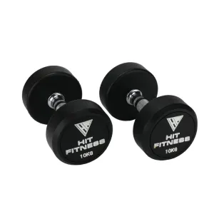 Discover the Difference Hit Fitness Round Rubber Dumbbells | 10kg Crowd Favorite, Kettlebells