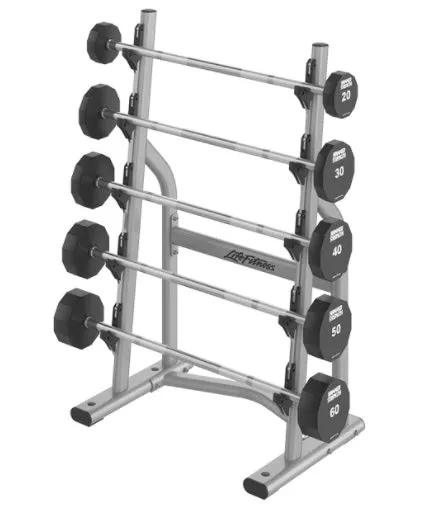 Life Fitness Axiom Series Barbell Rack, Olympic Frisbee Set (With Stand), Stair Climbers, Dumbbell Storage