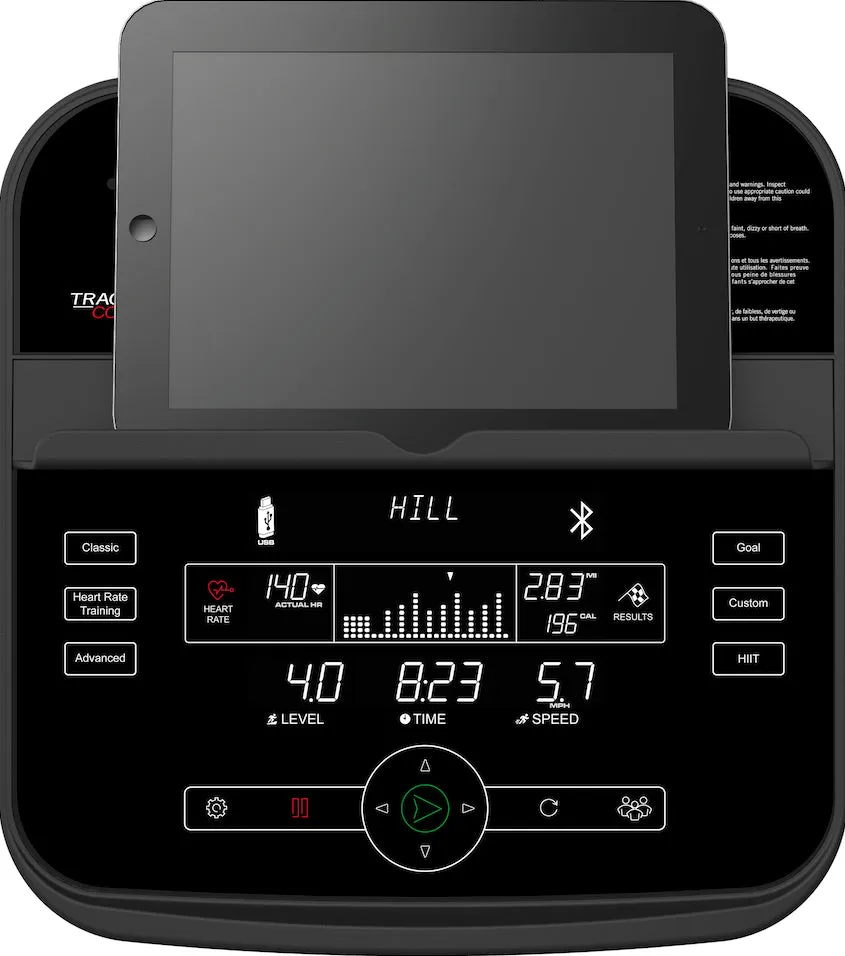 Life Fitness C1 Lifecycle Exercise Bike with Track Connect 2.0 Console, Manual treadmill, Rubber Hex Dumbbells, Gymnastic Rings