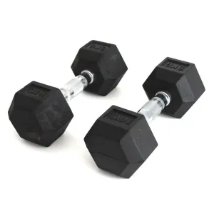 Discover the Difference Rubber Hex Dumbbells Classic - Set 22.5kg-30kg Pairs Just Unboxed, Step counter pedometer, Onboard Functions