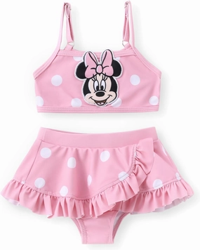 Disney Mickey and Friends Girls 2 Piece Tankini Bathing Suits Summer Rash Guard Swimwear