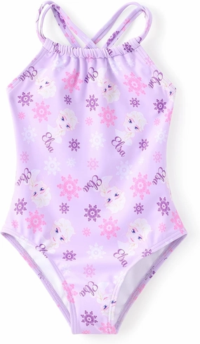 Disney Mickey and Friends Girls Swimsuits UPF 50  One Piece Bathing Suits Sport Summer Beach Swimwear for Kids Size 3-13Y