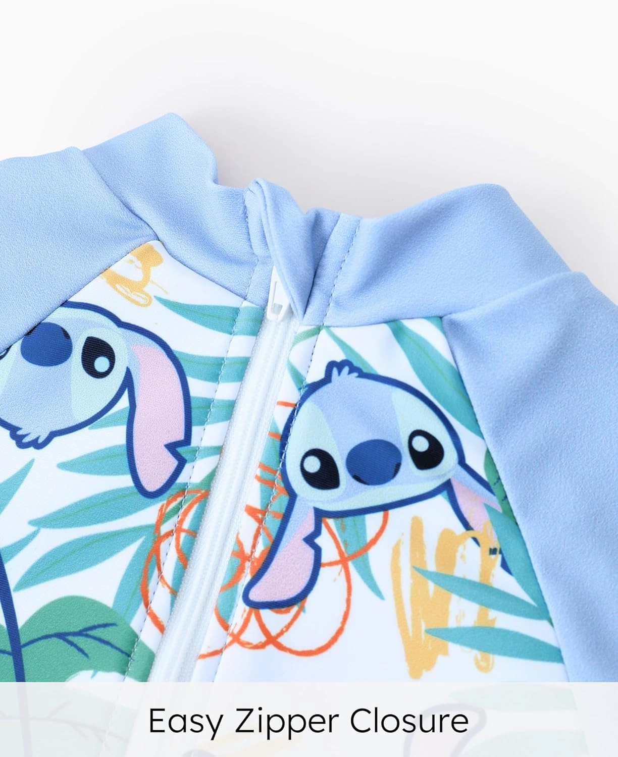 Disney Princess Frozen Elsa Minnie Stitch One Piece Swimsuit Rashguard Bathing Suit UPF 50 Toddler Girl Long Sleeve Swimwear