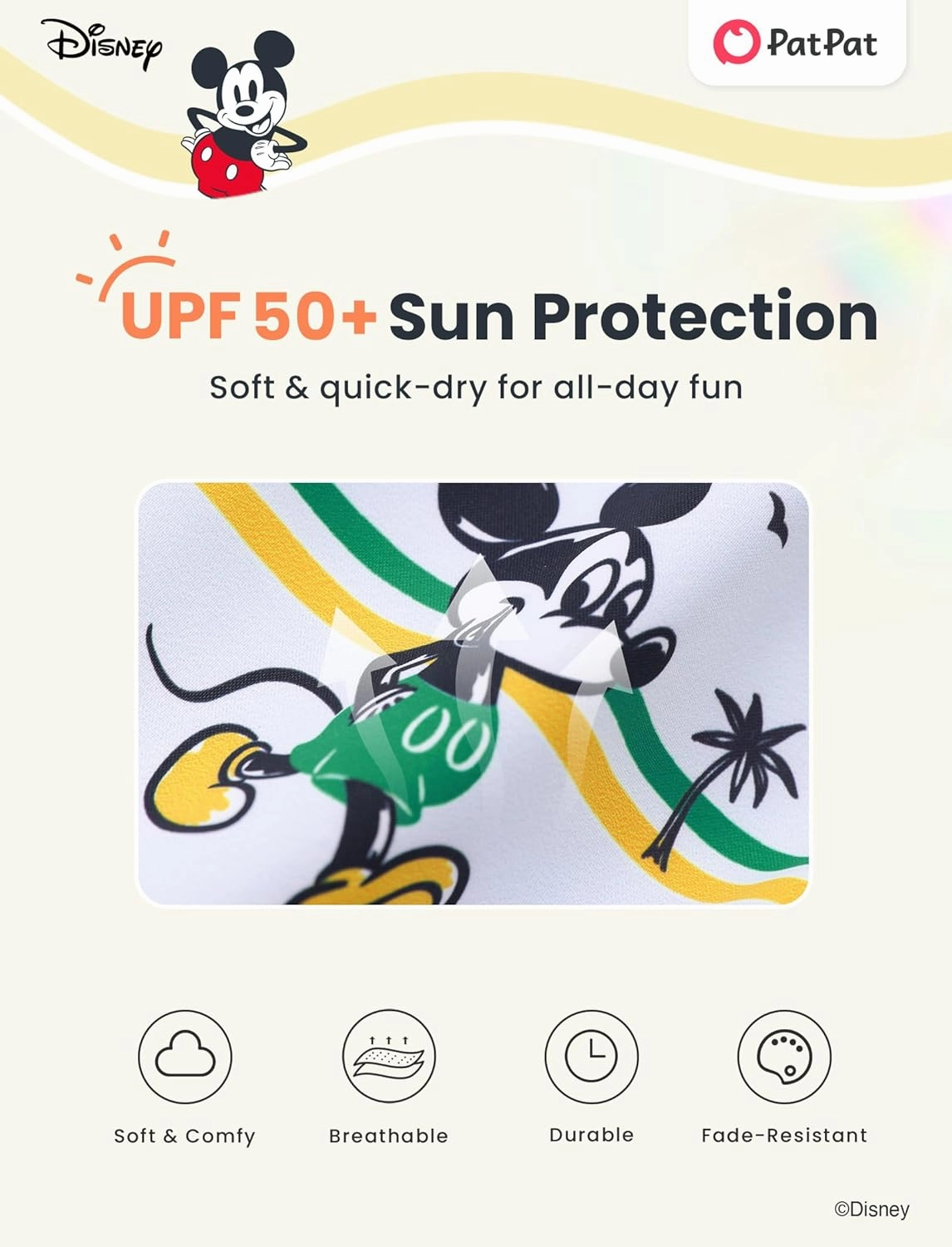 Disney Stitch Boys Swim Trunks with UPF 50  Sun Protection, Quick-Dry Fabric, and Pocket