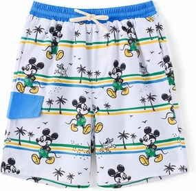 Disney Stitch Boys Swim Trunks with UPF 50  Sun Protection, Quick-Dry Fabric, and Pocket