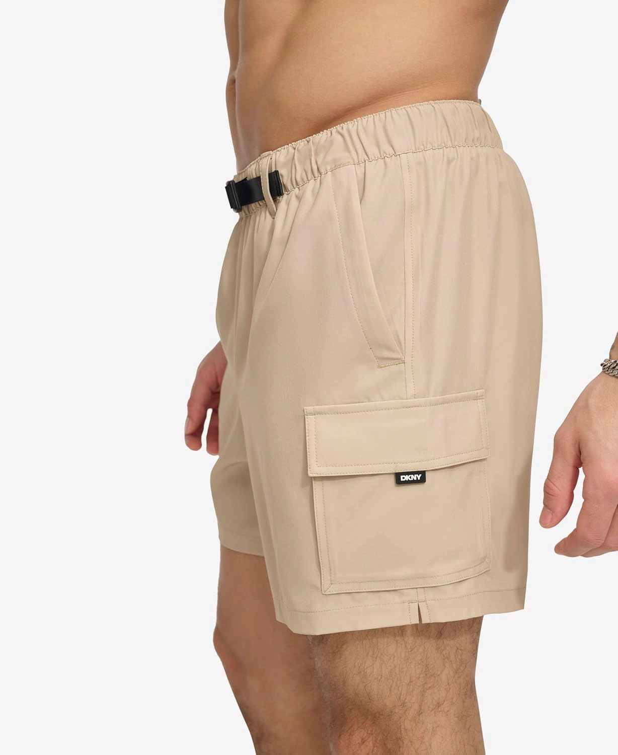 DKNY Men's Stretch Quick Dry Volley UPF 40  Protection Swim Trunk
