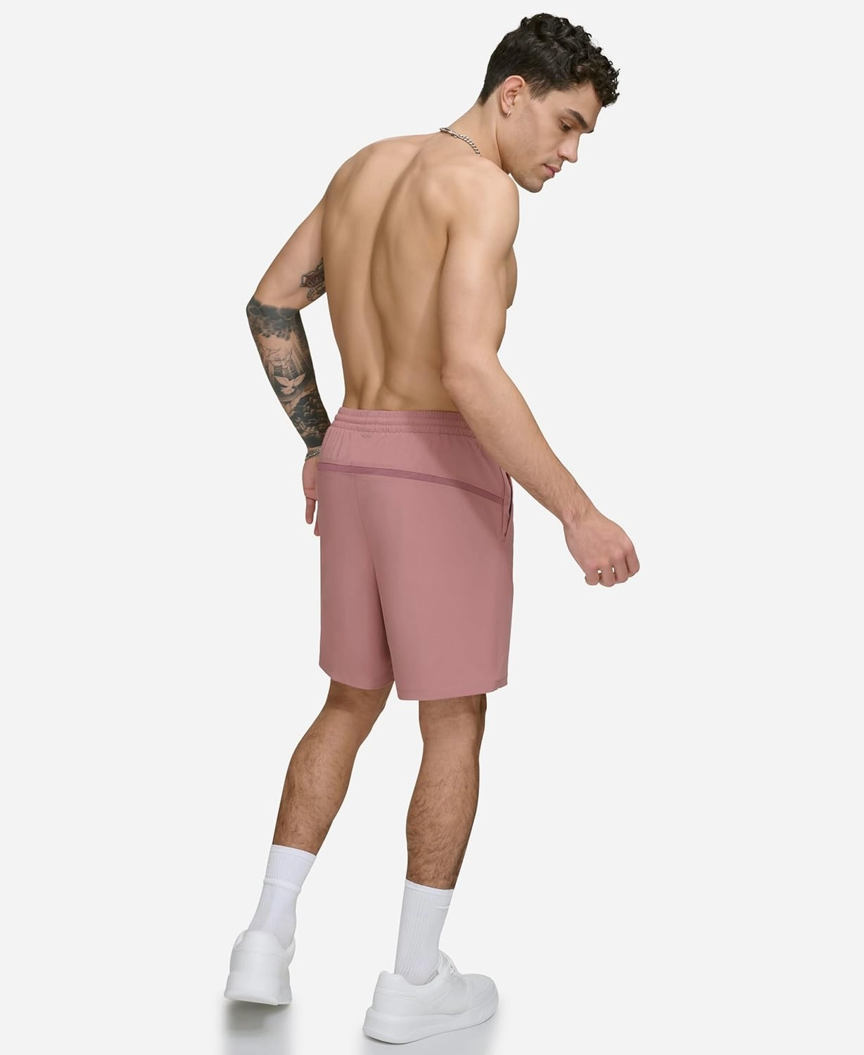 DKNY Men's Stretch Quick Dry Volley UPF 40  Protection Swim Trunk