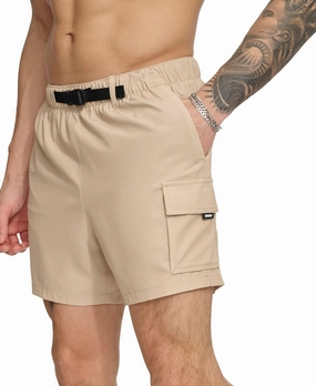 DKNY Men's Stretch Quick Dry Volley UPF 40  Protection Swim Trunk