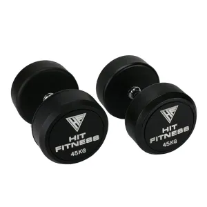 Dont Miss Hit Fitness Round Rubber Dumbbells | 45kg Quick Buy, Personal Fixed Barbell, Full Functions