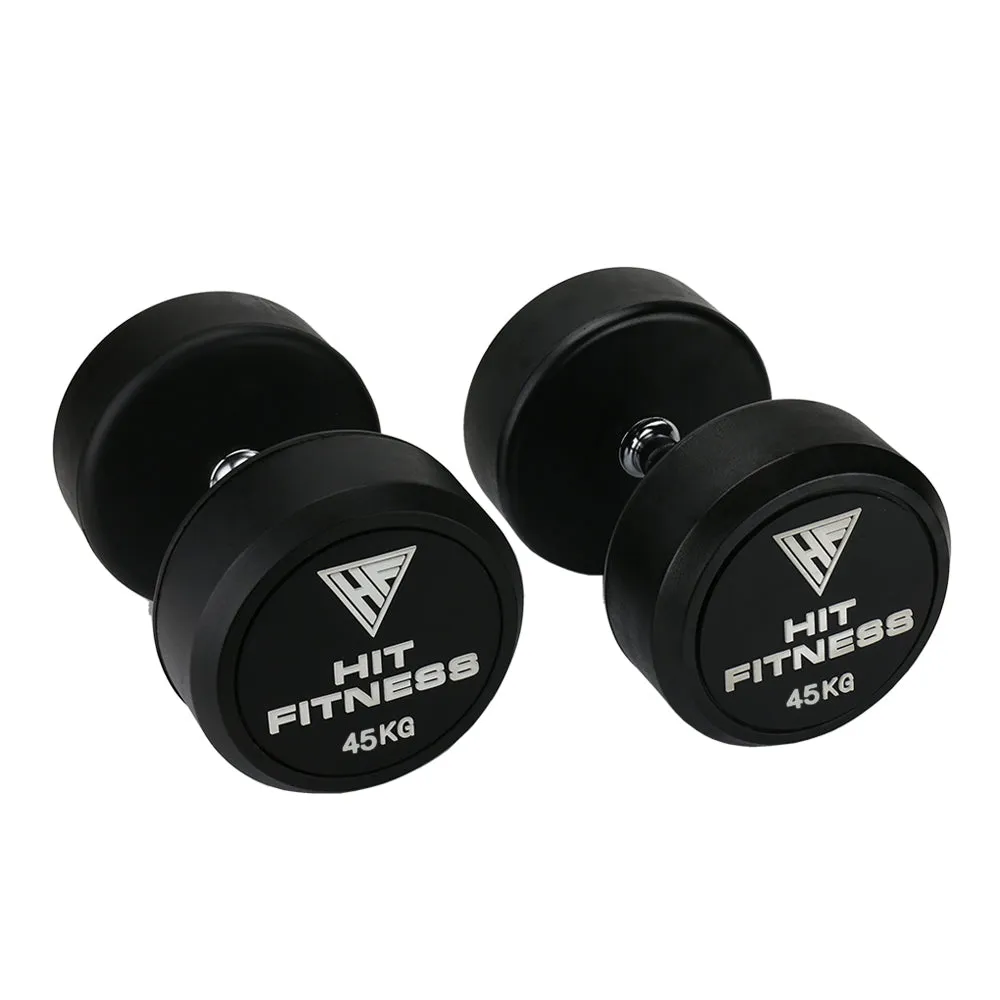 Dont Miss Hit Fitness Round Rubber Dumbbells | 45kg Quick Buy, Personal Fixed Barbell, Full Functions