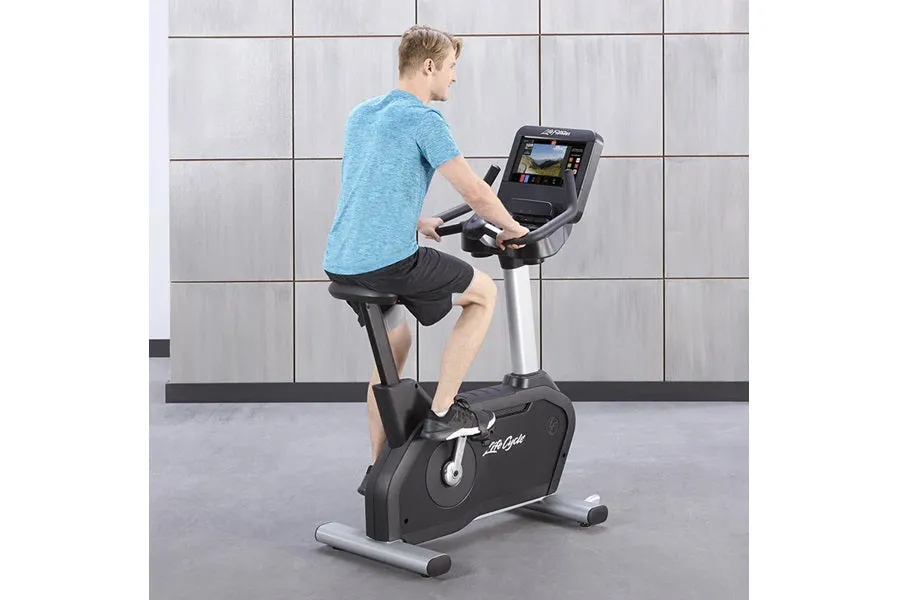 Life Fitness Club Series   (Plus) Upright Lifecycle Bike w/ SE3 Console (DEMO) (SUMMER SALE), Weightlifting shoes, Bands,Tubing, Studio Bikes