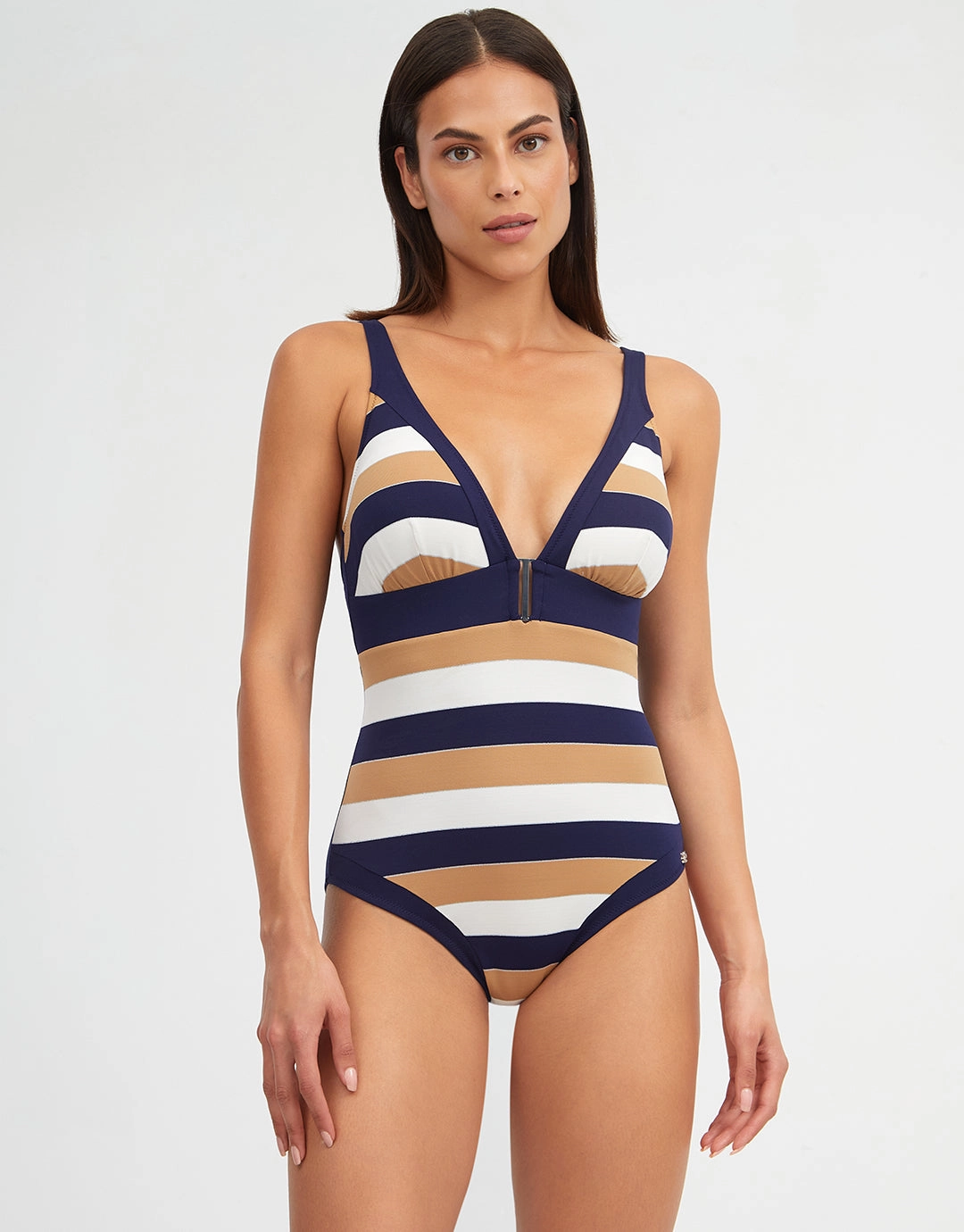 Doris Plunge Swimsuit - Stripe