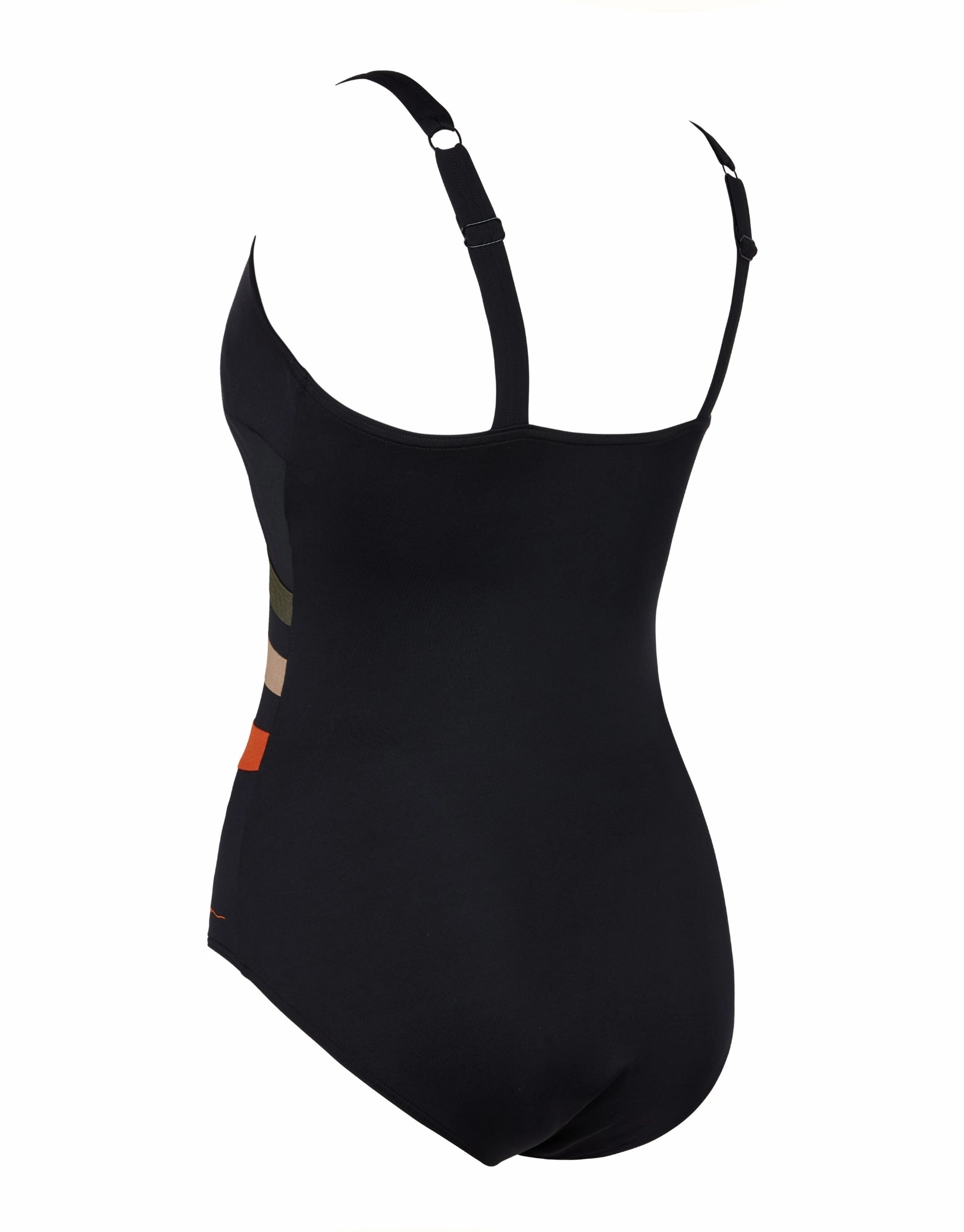 Dream Wrap Panel Classicback Swimsuit - Black/Green/Orange