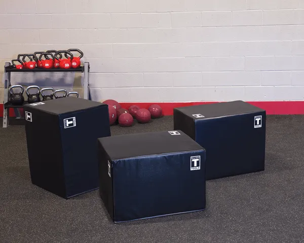 Soft Sided 3 in 1 Plyo Box, Weightlifting belt, Ab Wheel, Barbell weight set