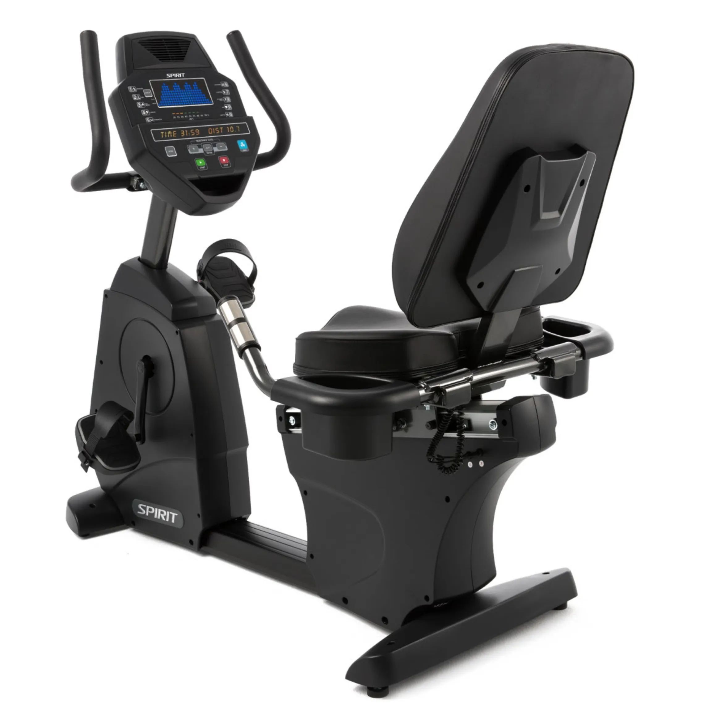 Spirit Fitness CR800 Recumbent Bike, Foam Rollers, Heated yoga mat, Olympic Frisbee And Barbell Set