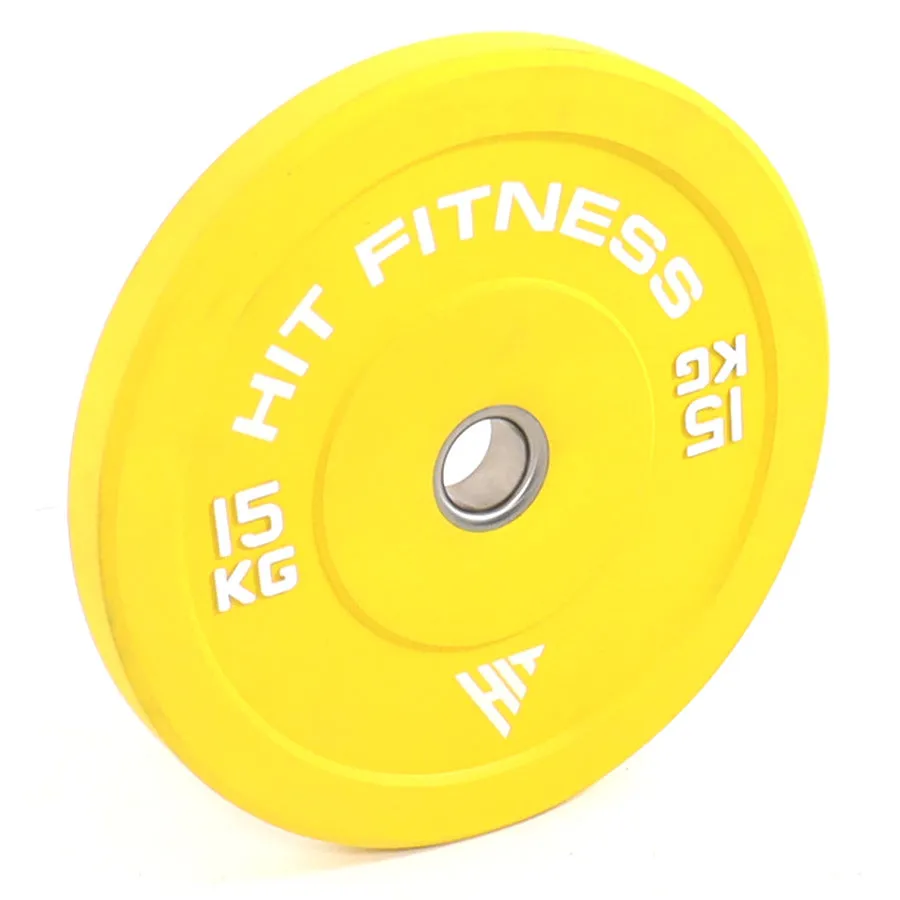 Hit Fitness 15kg Commercial Coloured Rubber Bumper Plate, Kids trampoline