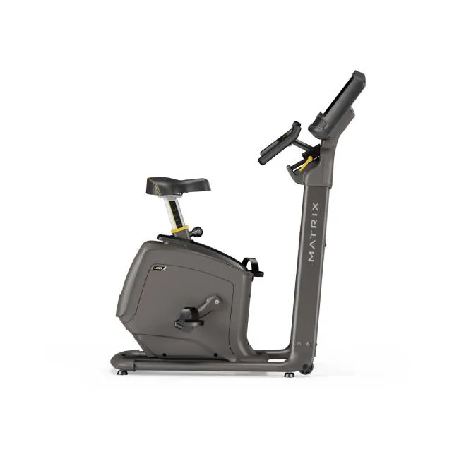 Matrix U30 XIR Upright Bike, Barbell Rack, Non-slip yoga mat, Collars