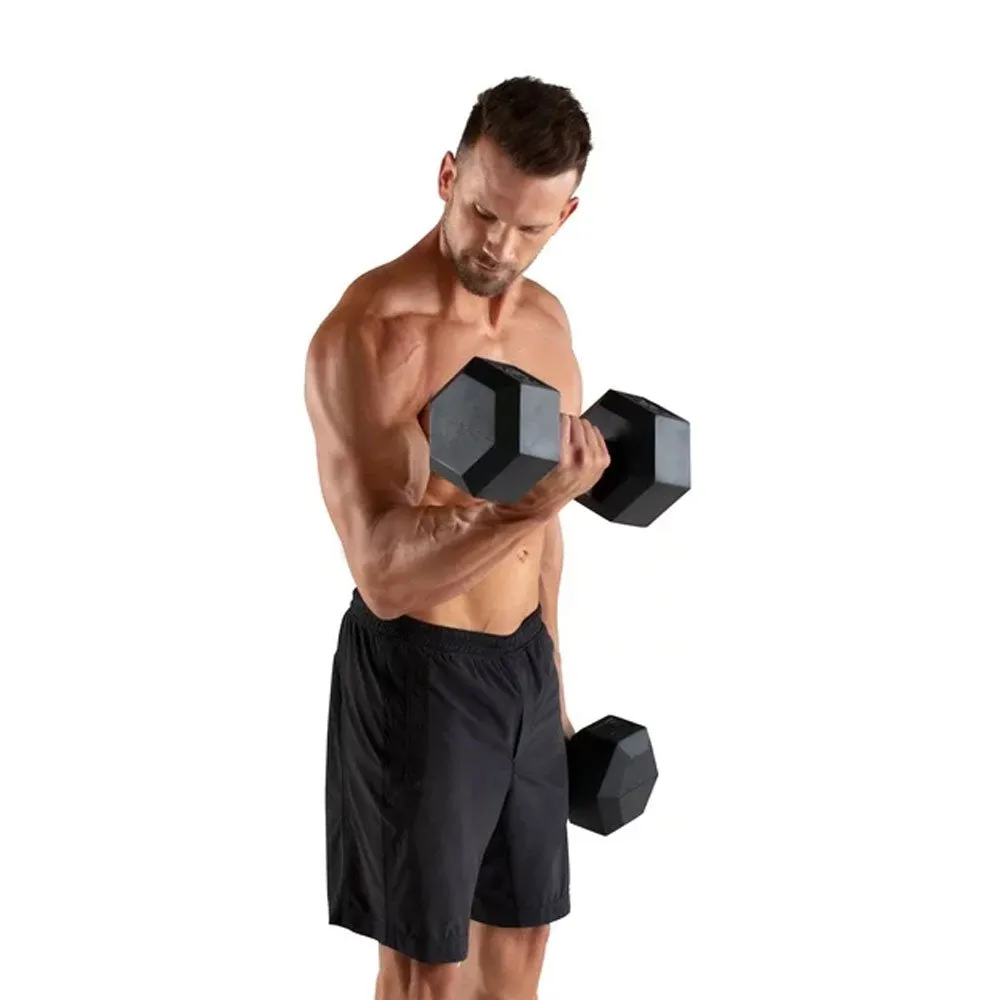 Weider Rubber Hex Dumbbell, 115 lbs - Sold Individually, Cervical neck traction, Upper Body Bikes