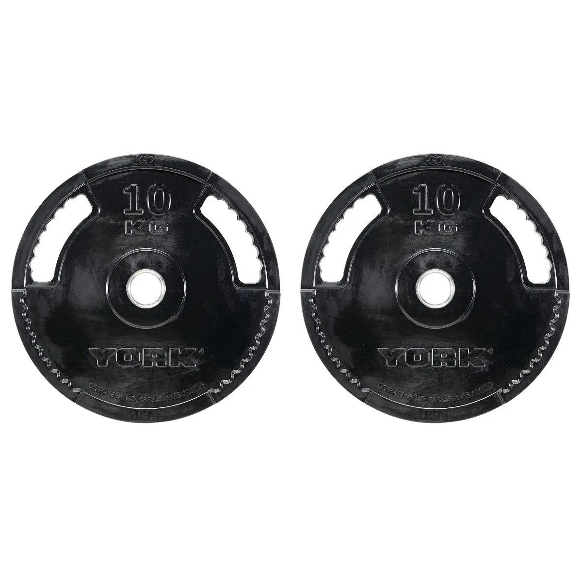 York Barbell G2 Rubber Thin Line Olympic Weight Plates, Fitness Chair