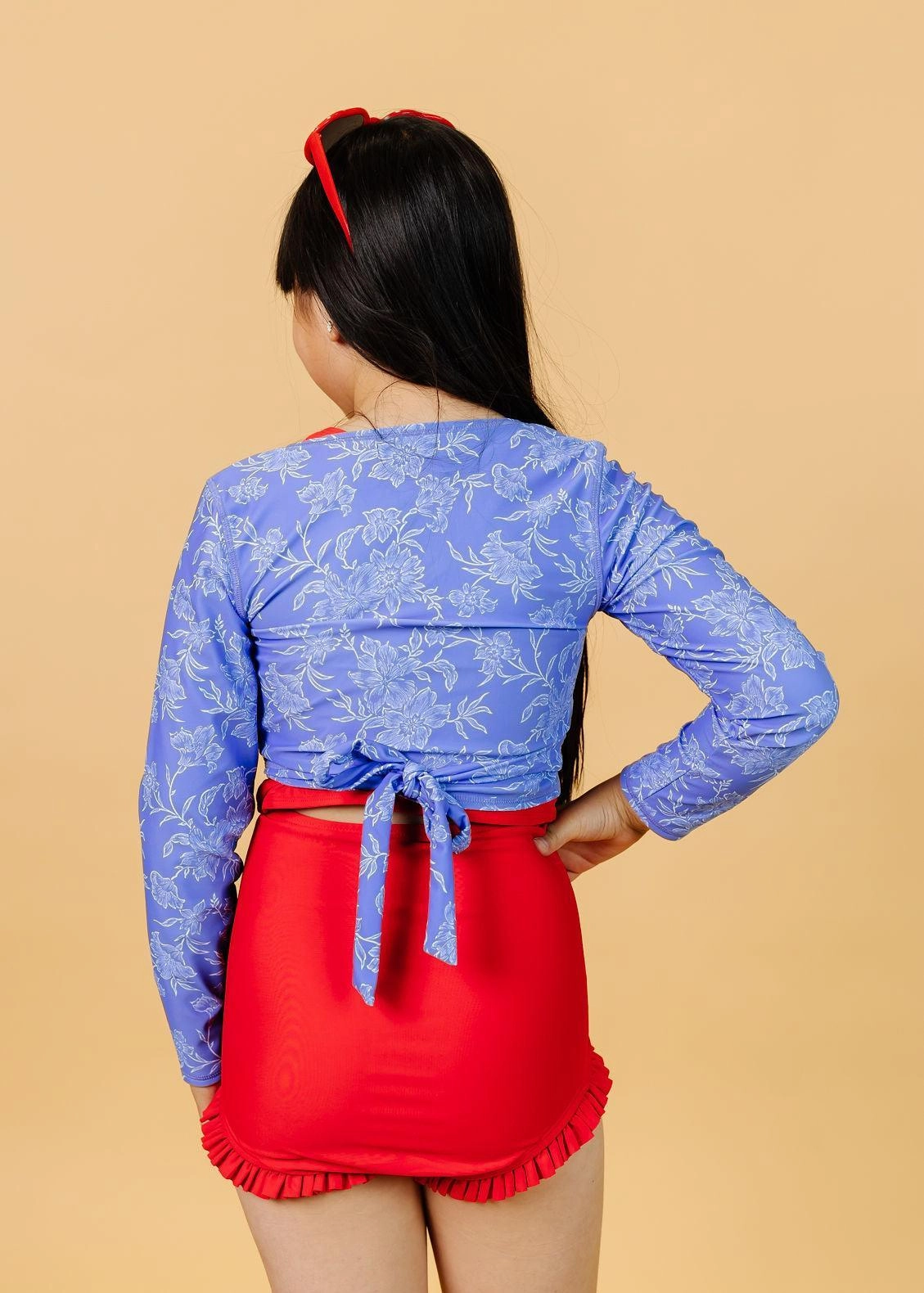 Elegant Floral | Youth Wrap Top Rashguard