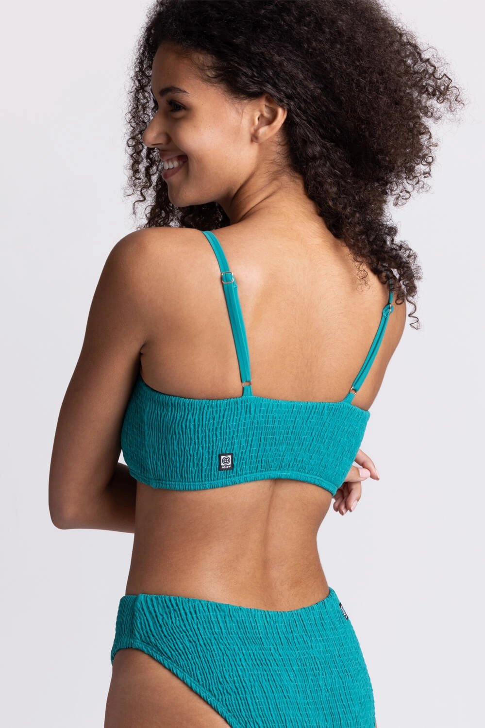 Eva Smocked Bikini Top - Palm
