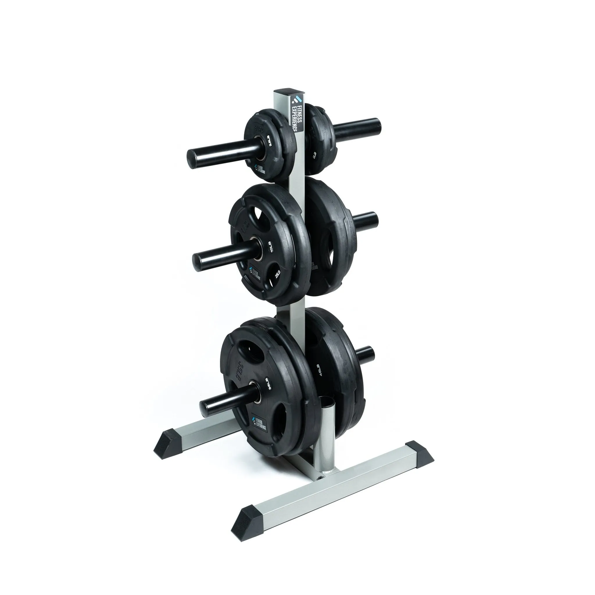 Fitway Olympic Plate Tree with 2 Bar Holder, Round Dumbbells