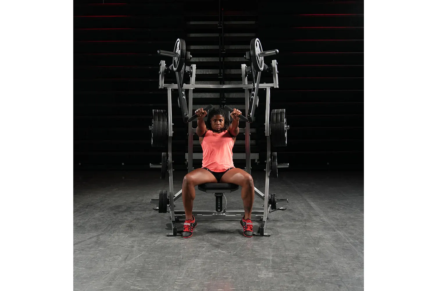 Hammer Strength Plate-Loaded Iso-Lateral Bench Press, Bundles, Yoga wheel for back