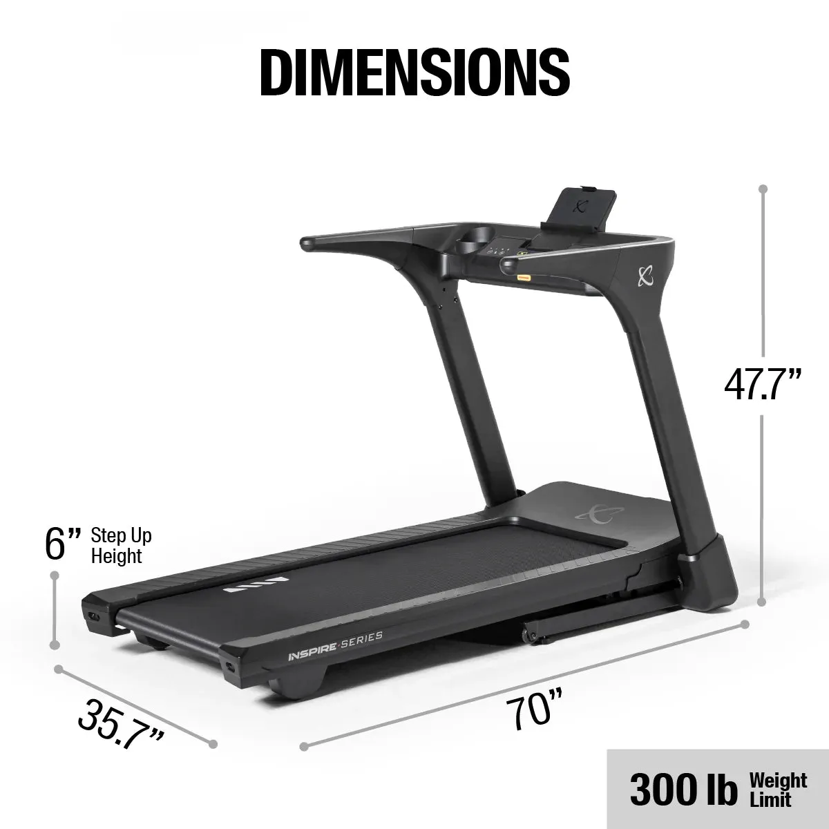 Inspire T4 Treadmill with LED Console, Non Electric Treadmill, Barbell weight set, Battle ropes