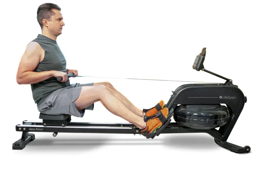 LifeSpan AquaVitae Water Rower, Eco-friendly yoga mat, Full Functions, Steps,Decks