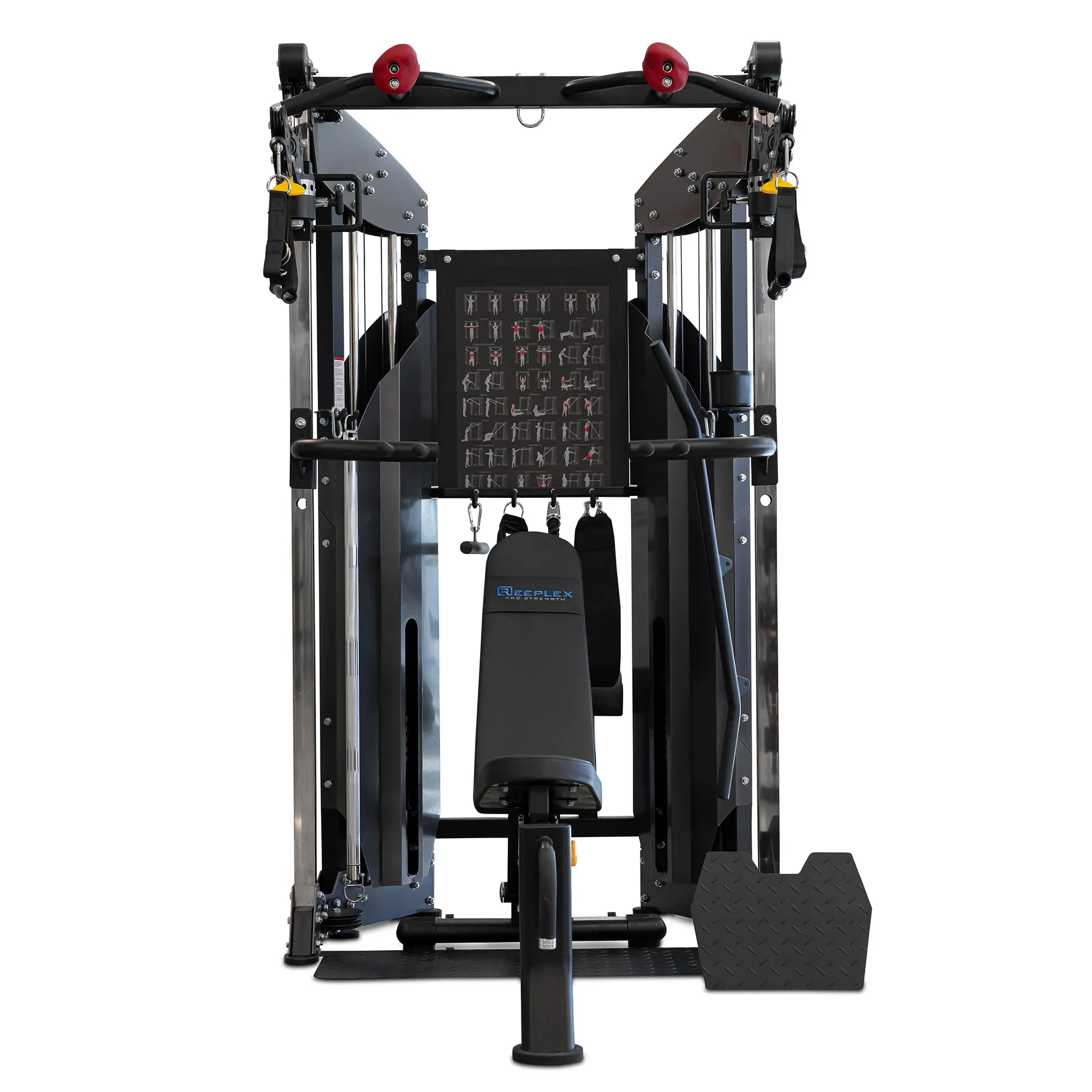 Reeplex RF300 Functional Trainer   Attachments with Adjustable Bench, Leg press machine