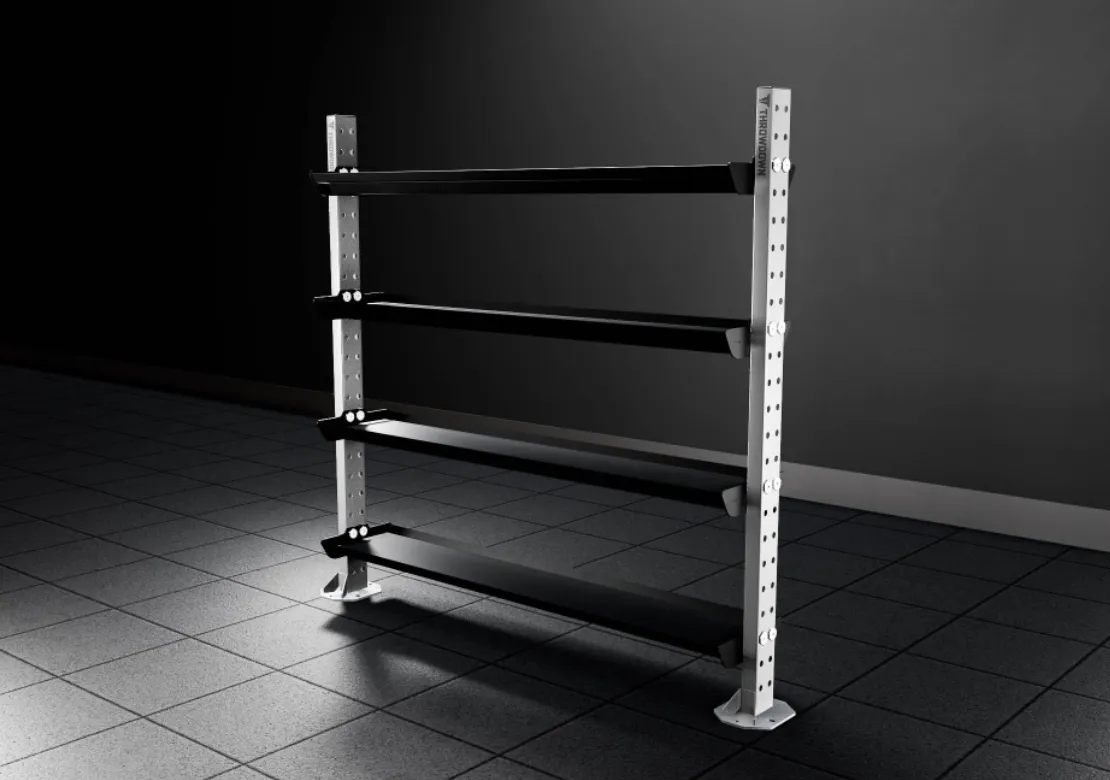 THROWDOWN XTR Storage Rack (6ft), Weight Plate Storage, Rubber Hex Dumbbells, VO2 max monitor