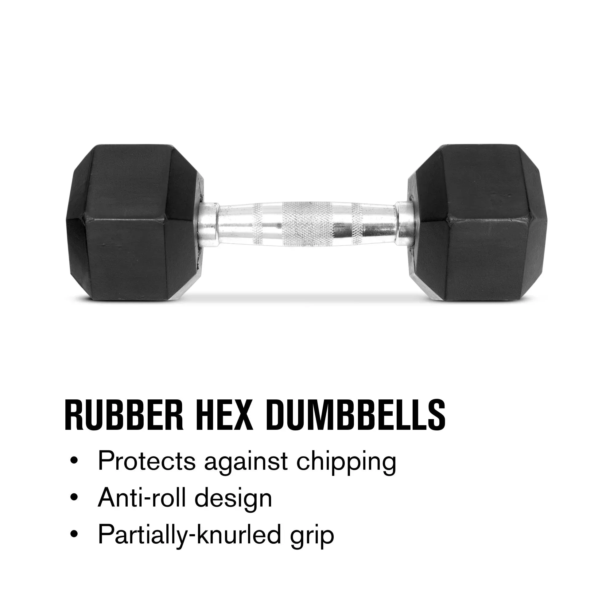Weider - Rubber Hex Dumbbell - 110lbs, Lifting Accessories, Rigs