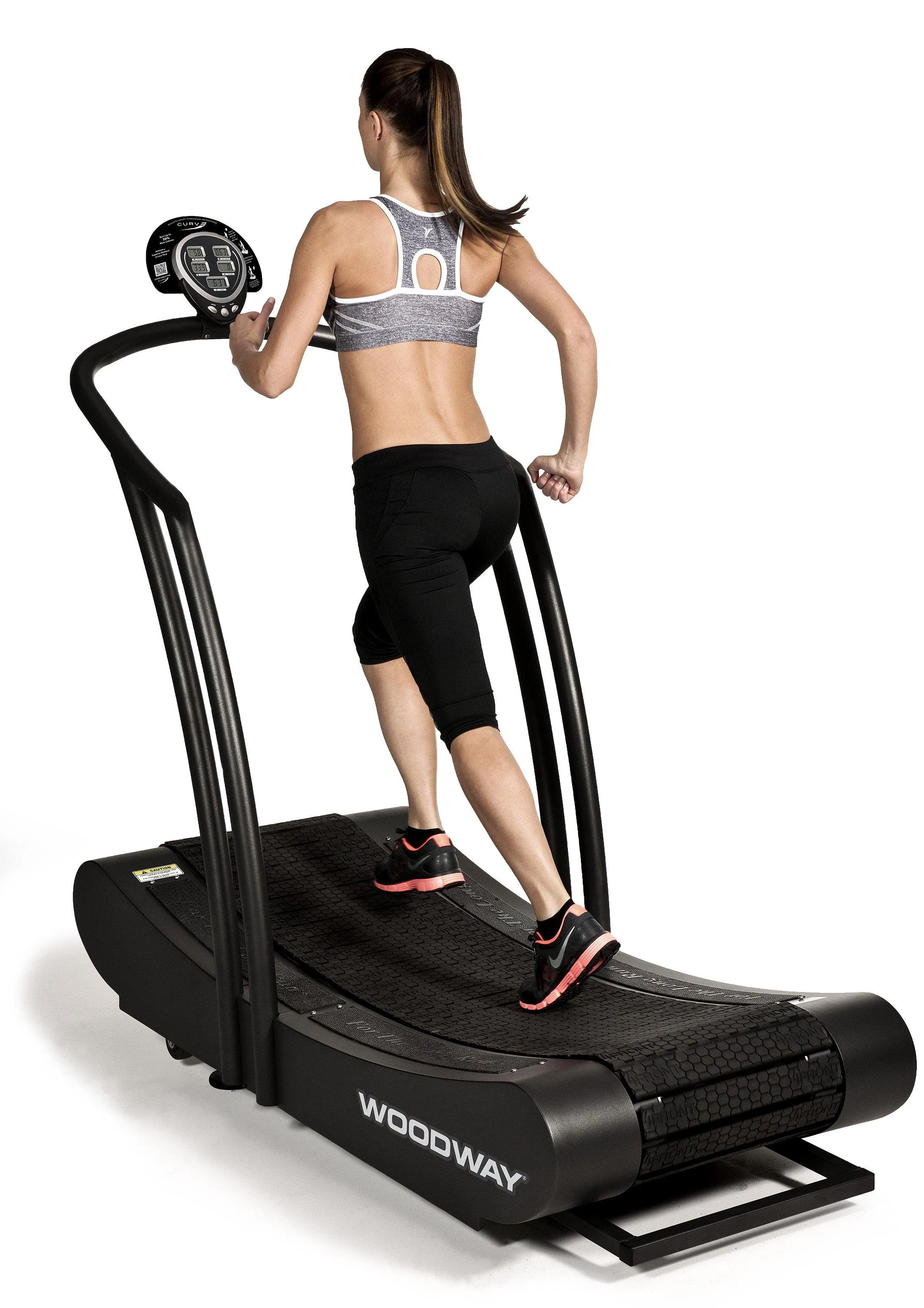 Woodway Curve Treadmill, TENS unit muscle stimulator, Compression leggings, Quick-dry sweatpants