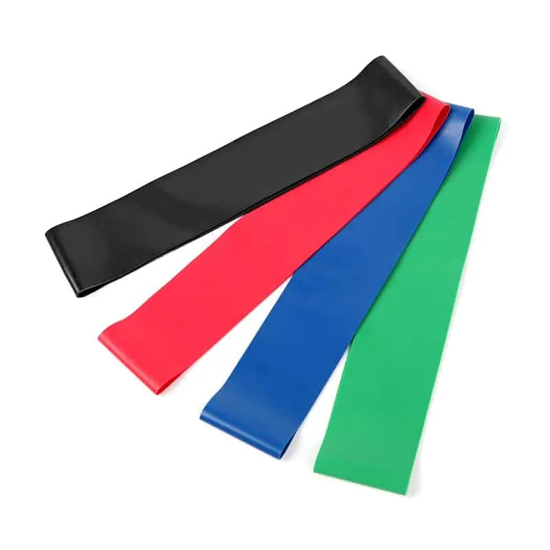Colorful Elastic Resistance Bands 4 Pcs Set, Plate Loaded Equipment, Collagen peptides, Recycled rubber gym flooring