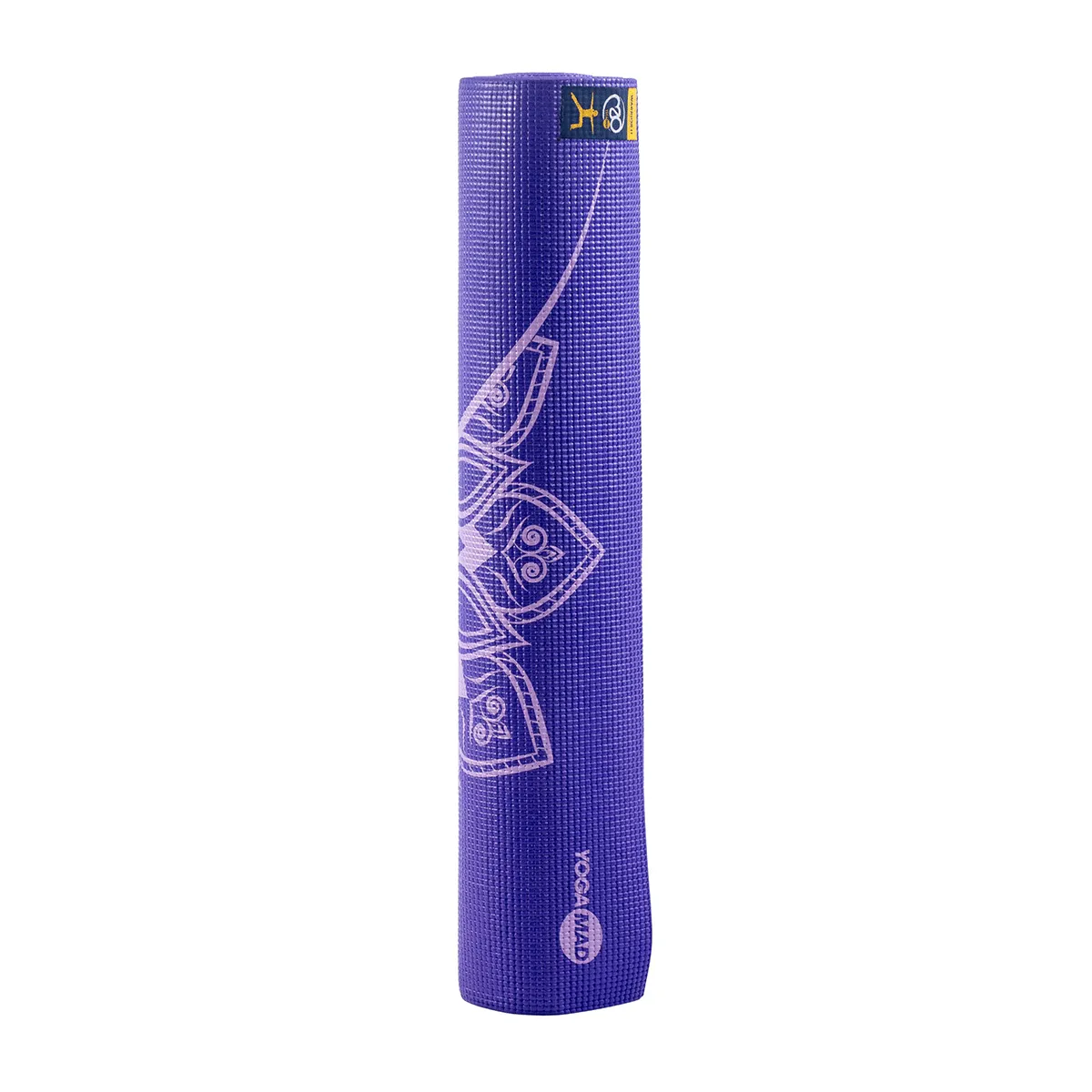 Fitness Mad Mandala Alignment Yoga Mat-4mm Purple, Rollers