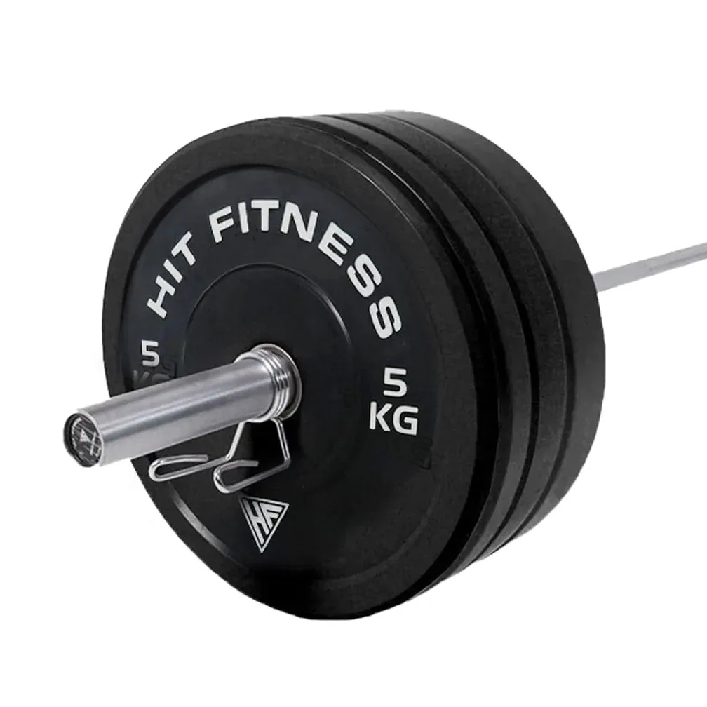 Hit Fitness 120kg Black Bumper Plates Athletic Weight Set, Fitness,Activity Trackers, Quick-dry sweatpants, Rear Drive