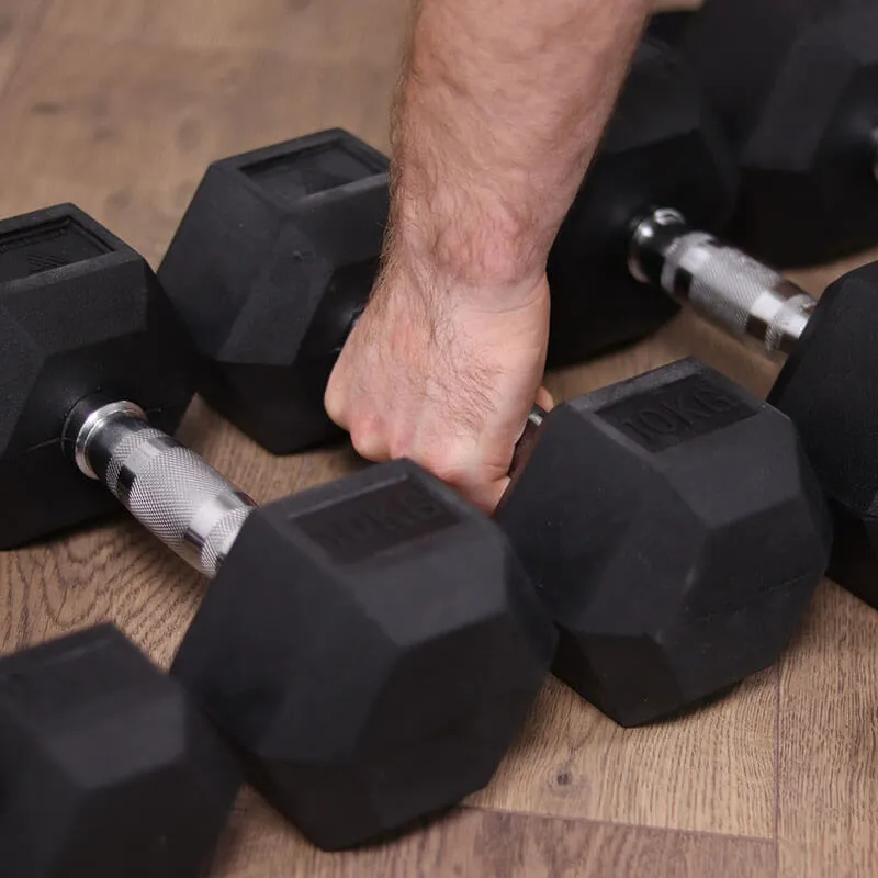 Hit Fitness Hex Dumbbell Set - Choice of Weight, Gym Equipment