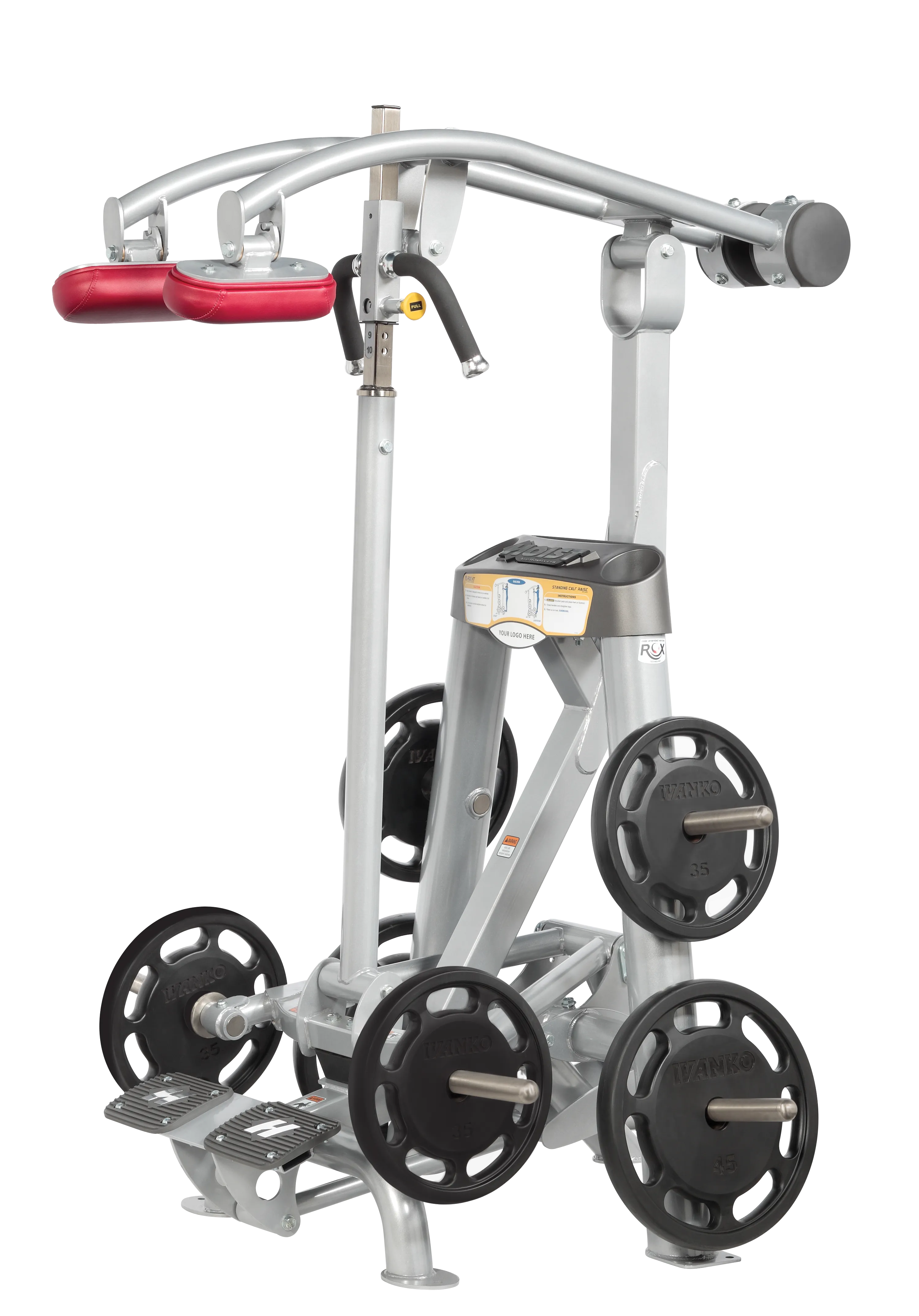Hoist Standing Calf Raise, Neoprene Dumbbells