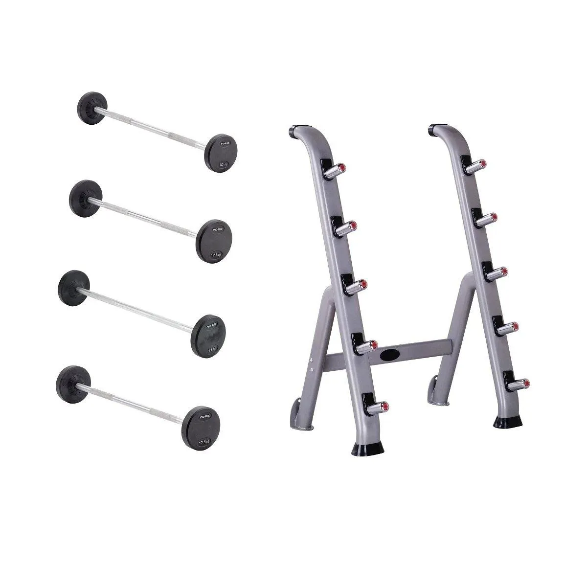 Everyday Must-Have York Barbell Pro Style Fixed Weight Barbells & Sets Ready to Ship, Collars, Metal Weights
