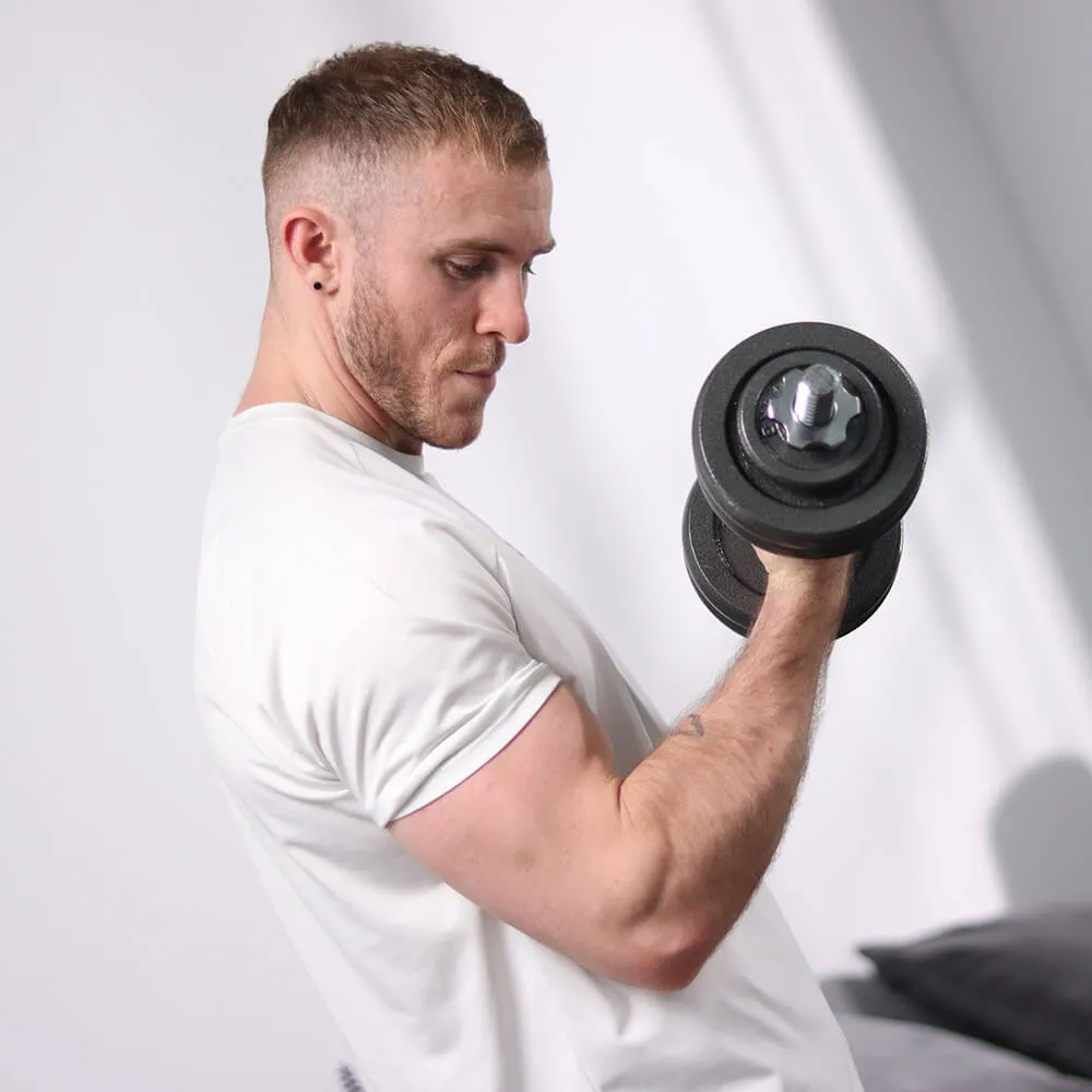 Hit Fitness Adjustable Dumbbell and Barbell Set | 30kg, Rollers