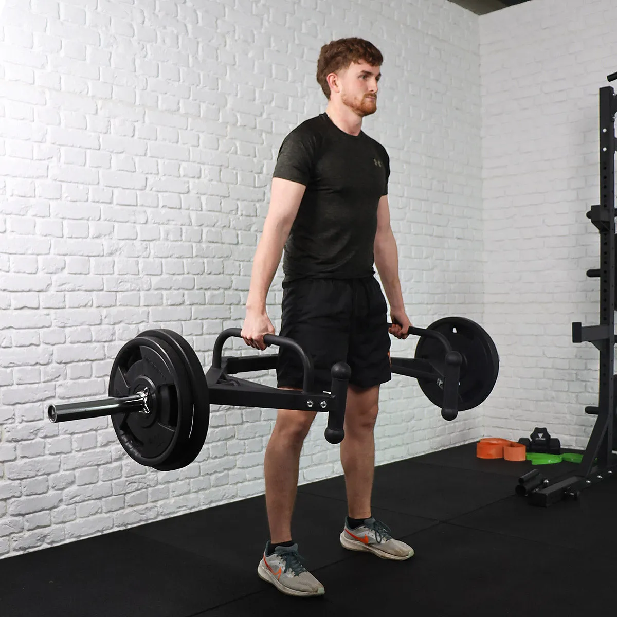 Hit Fitness Deadlift Set | Radial Plates & Open Hex Bar, Rubber Gripped Olympic Plates, Calorie burn tracker