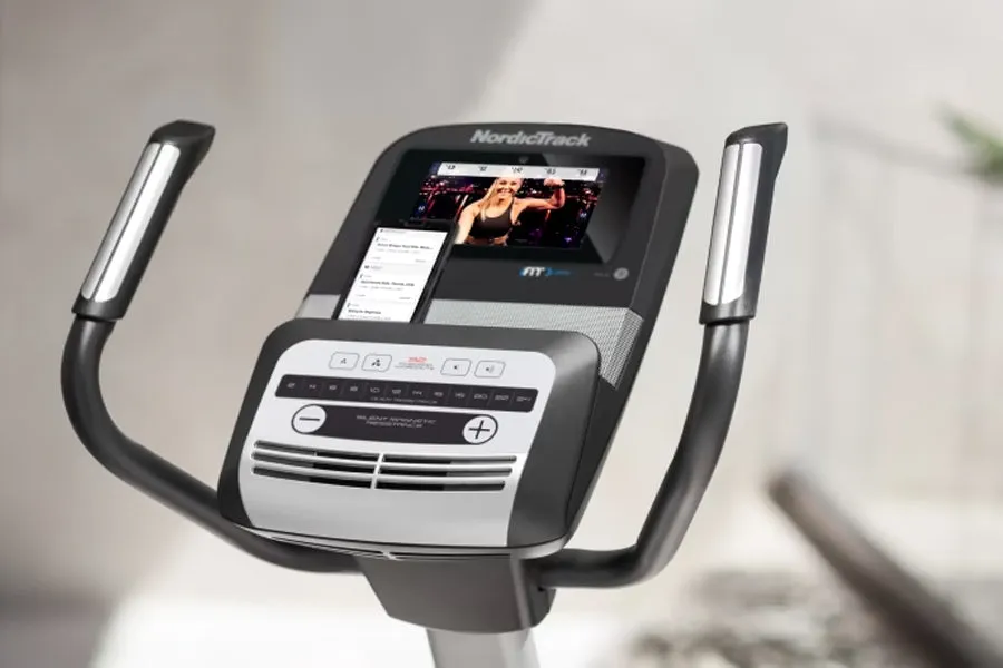 NordicTrack Commercial VU 19 Upright Exercise Bike, Barbells, Cervical neck traction