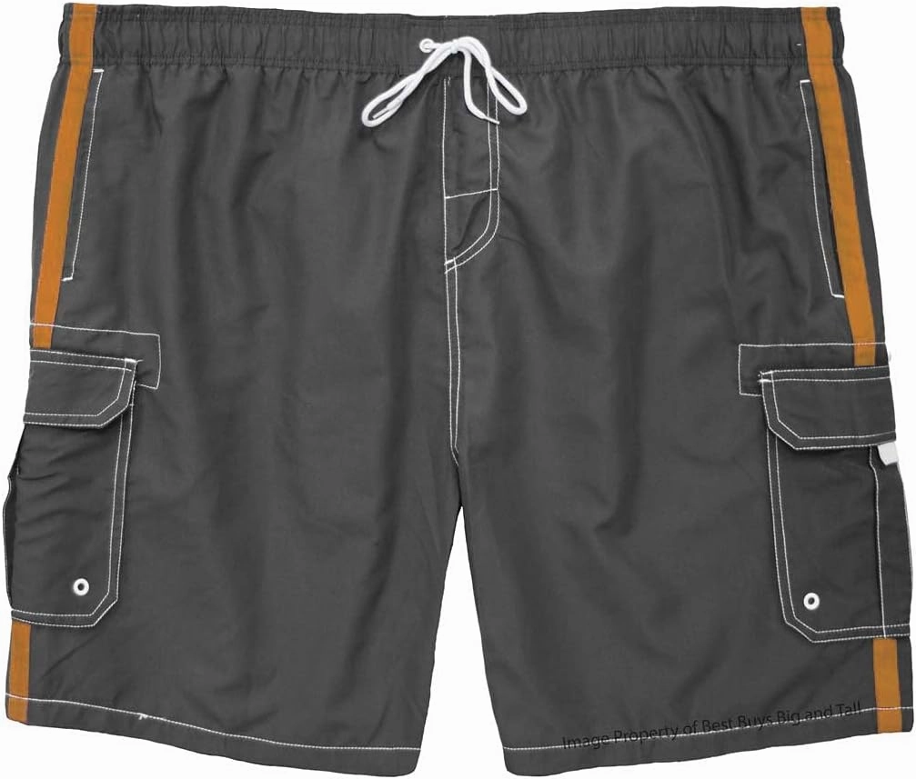 Falcon Bay Big Men's Cargo Swim Trunks - Tropical Print