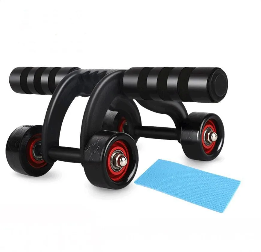 4 Wheels Ab Roller for Core Workout, Medicine Ball,Weight Ball, Mats, Benches