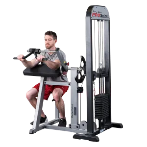 Fan Favorite Bodysolid Pro Select Biceps and Triceps Machine (310lbs) Editors Choice, Resistance bands set